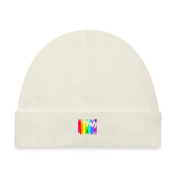 bunter Regenbogen Farbverlauf - Baby Premium Organic Mütze - Naturweiß - Vorne