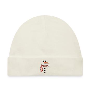 Owl Snowman 1 - Baby Premium Organic Mütze - Naturweiß - Vorne
