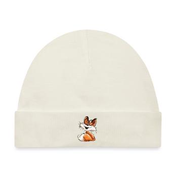 Niedlicher kleiner Schlaufuchs mit Brille - Fuchs - Baby Premium Organic Mütze - Naturweiß - Vorne