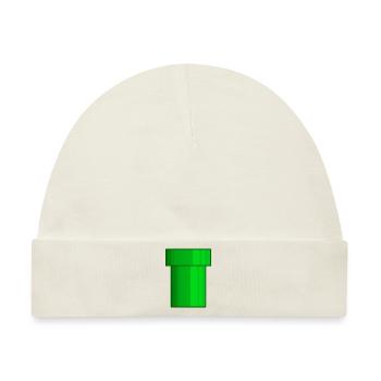 Röhre grün Pixel - Baby Premium Organic Mütze - Naturweiß - Vorne