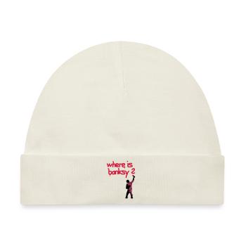 where is banksy - Baby Premium Organic Mütze - Naturweiß - Vorne