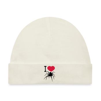 herz liebe i love spinne vogelspinne design clipar - Baby Premium Organic Mütze - Naturweiß - Vorne