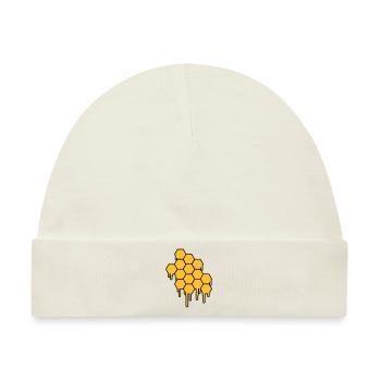 Honeycombs Pattern - Baby Premium Organic Mütze - Naturweiß - Vorne