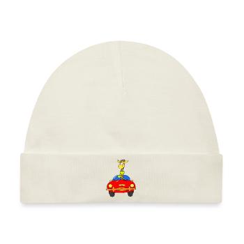 Giraffe driving car - Baby Premium Organic Mütze - Naturweiß - Vorne