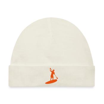 paddle board silhouette - Baby Premium Organic Mütze - Naturweiß - Vorne