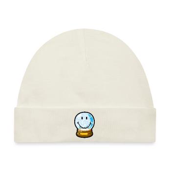 Smiley Snow Globe - Baby Premium Organic Mütze - Naturweiß - Vorne