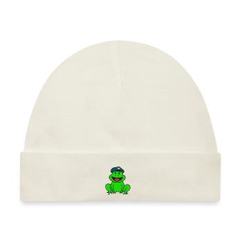 Polizei Frosch Polizist Frösche Kinder Kind Berufe - Baby Premium Organic Mütze - Naturweiß - Vorne