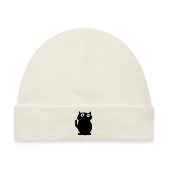 schwarze Katze - Baby Premium Organic Mütze - Naturweiß - Vorne