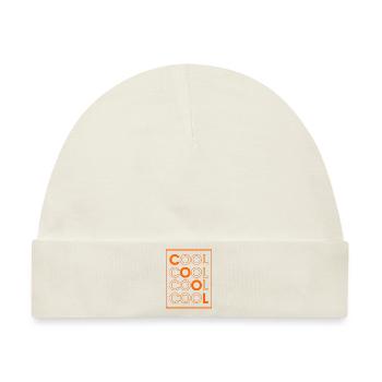 COOL COOL COOL COOL (Orange) - Baby Premium Organic Mütze - Naturweiß - Vorne