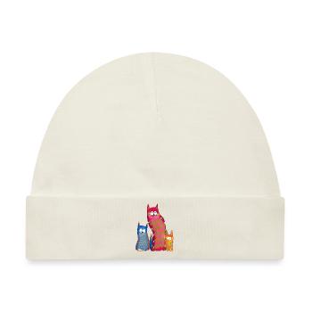 Witzige Katzen - Baby Premium Organic Mütze - Naturweiß - Vorne