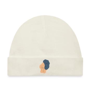 Minimalistische one line Gesichtshälften - Baby Premium Organic Mütze - Naturweiß - Vorne