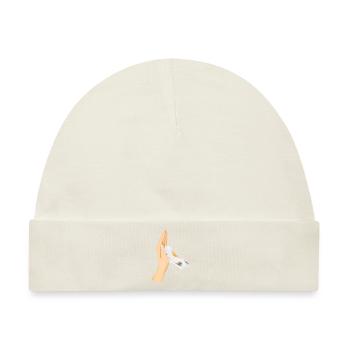 High Five mit Katze weiße Hand - Baby Premium Organic Mütze - Naturweiß - Vorne