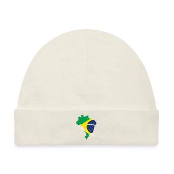 brasilien flagge fahne südamerika - Baby Premium Organic Mütze - Naturweiß - Vorne