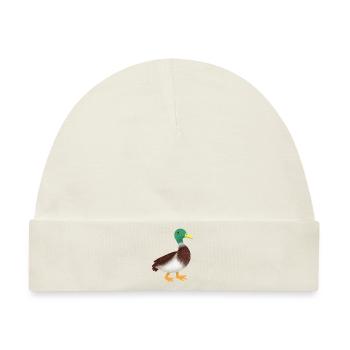 Einfache Mallard Ente Hand gezeichnet - Baby Premium Organic Mütze - Naturweiß - Vorne