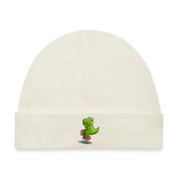 Dino Rollschuh - Baby Premium Organic Mütze - Naturweiß - Vorne