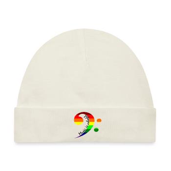Bassschlüssel Regenbogenfarbe Regenbogenfahne - Baby Premium Organic Mütze - Naturweiß - Vorne