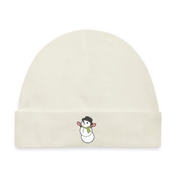 Schneemann - Baby Premium Organic Mütze - Naturweiß - Vorne