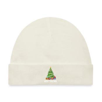 Frohe Weihnachten Frohes Weihnachtsgeschenk - Baby Premium Organic Mütze - Naturweiß - Vorne