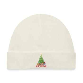 Frohe Weihnachten Frohes Weihnachtsgeschenk - Baby Premium Organic Mütze - Naturweiß - Vorne