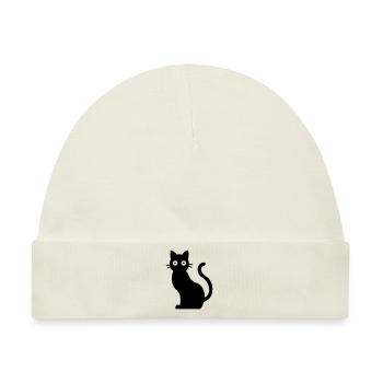 Cat Schwarzer Kater - Baby Premium Organic Mütze - Naturweiß - Vorne