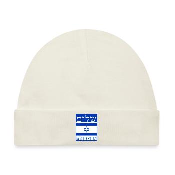 Shalom Israel - Frieden Israel - Baby Premium Organic Mütze - Naturweiß - Vorne