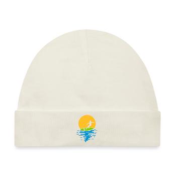 Abend Sonne Surfer - Baby Premium Organic Mütze - Naturweiß - Vorne
