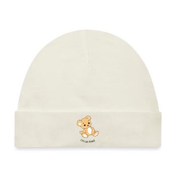 Ich bin so müde. Lustiger müder Teddybär - Baby Premium Organic Mütze - Naturweiß - Vorne