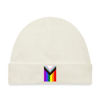 Regenbogen Pride Flagge - Baby Premium Organic Mütze - Naturweiß - Vorne