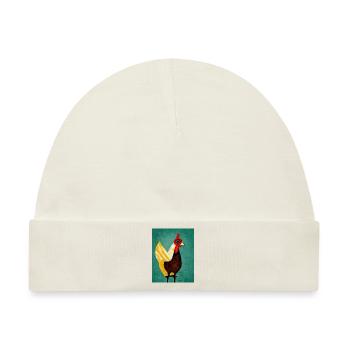 Lustiges Huhn Gemälde - Baby Premium Organic Mütze - Naturweiß - Vorne