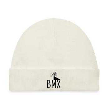 BMX Stunt Design - Baby Premium Organic Mütze - Naturweiß - Vorne
