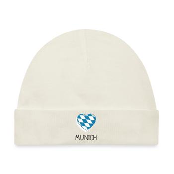 Munich Heart - Baby Premium Organic Mütze - Naturweiß - Vorne