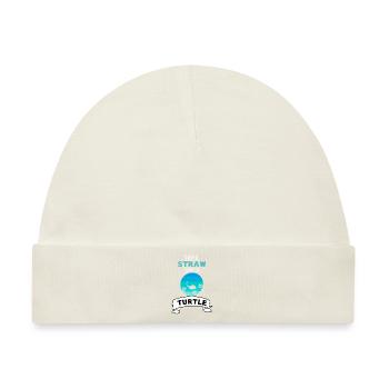 Lass ein Strohhalm weg rette eine Schildkröte - Baby Premium Organic Mütze - Naturweiß - Vorne