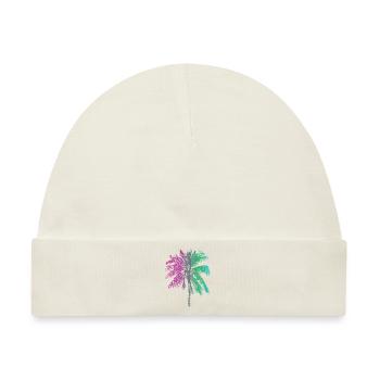 Tropischer Regenbogen Palmen Strand Sonne - Baby Premium Organic Mütze - Naturweiß - Vorne