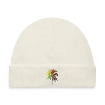 Tropisches Strand Paradies Palmen Regenbogen 1 - Baby Premium Organic Mütze - Naturweiß - Vorne
