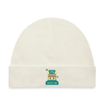 Retro Music / 90er / Kassetten Print kultig - Baby Premium Organic Mütze - Naturweiß - Vorne