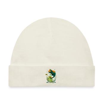 Fantasy Katze spielt mit Goldfischen - Baby Premium Organic Mütze - Naturweiß - Vorne