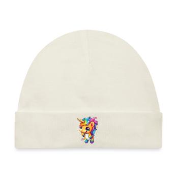 Witziges Einhorn - Baby Premium Organic Mütze - Naturweiß - Vorne