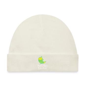 Lustige Dino Biene (b) - Baby Premium Organic Mütze - Naturweiß - Vorne