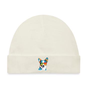 Toru, der Hund mit der Brille - Baby Premium Organic Mütze - Naturweiß - Vorne