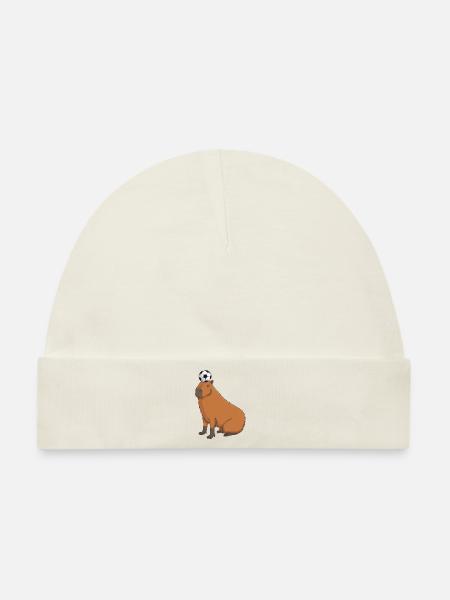 Capybara Fußball - Baby Premium Organic Mütze - Naturweiß