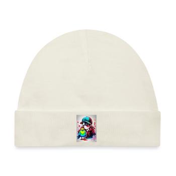 Farbe Papageienmädchen - Baby Premium Organic Mütze - Naturweiß - Vorne