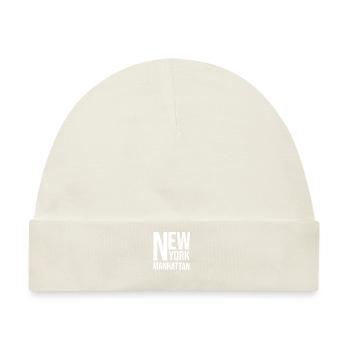 New York Manhattan Schwarz Weiss - Baby Premium Organic Mütze - Naturweiß - Vorne