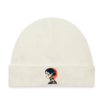 Geisha Tattoo Girl - Baby Premium Organic Mütze - Naturweiß - Vorne
