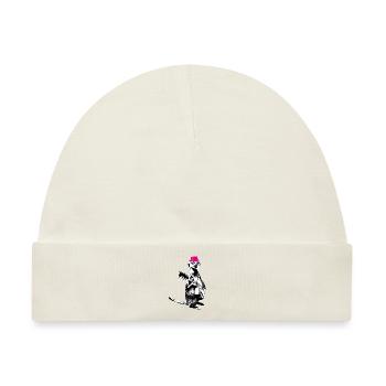 Meerkat Guitarplayer White BG Magenta Hat - Baby Premium Organic Mütze - Naturweiß - Vorne