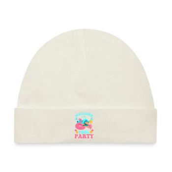 Swmming Pool Partymonster Erholung Gartenparty - Baby Premium Organic Mütze - Naturweiß - Vorne