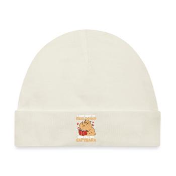 I Just Want To Read Books And Pet My Capybara Capi - Baby Premium Organic Mütze - Naturweiß - Vorne