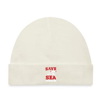 save the ocean schildkröte - Baby Premium Organic Mütze - Naturweiß - Vorne