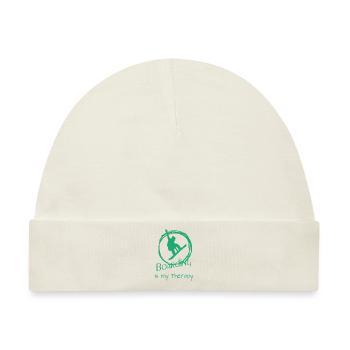 Boarding is my Therapy - Snowboard -Boarden - Baby Premium Organic Mütze - Naturweiß - Vorne