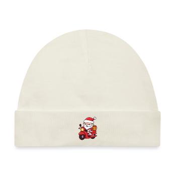 Weihnachtsmann Santa Fahrzeug - Baby Premium Organic Mütze - Naturweiß - Vorne
