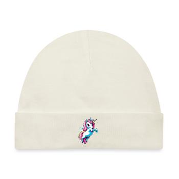 Licorne Einhorn Kawaii - Baby Premium Organic Mütze - Naturweiß - Vorne